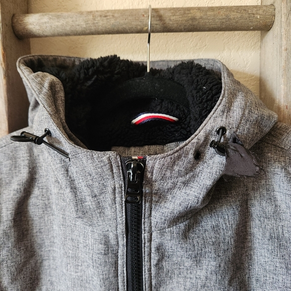 Tommy Hilfiger Boys Gre Fleece Waterproof Windbreaker Hooded Coat - Size Medium - Picture 4 of 9